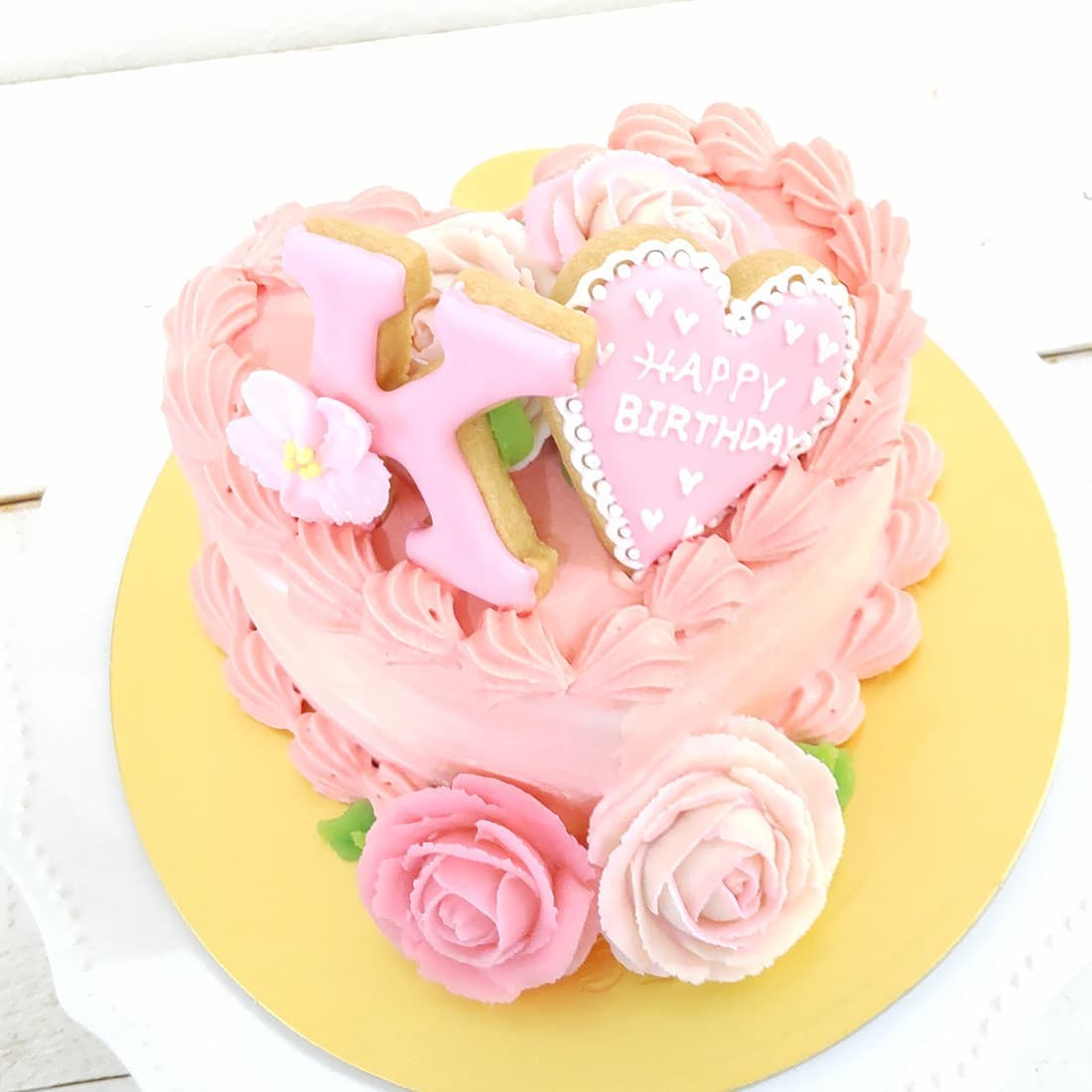 富士市かわいいケーキ屋さんテテのお誕生日ケーキ(ハートバージョン)