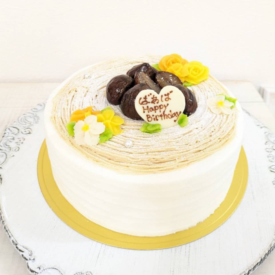富士市かわいいケーキ屋さんテテのモンブランホールケーキ
