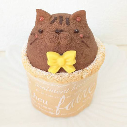 富士市かわいいケーキ屋さんテテのカップケーキ・茶トラねこ